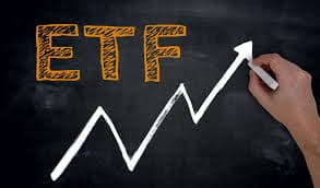 ETF word with a linear chart